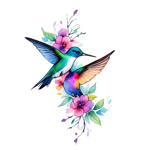 infinity with hummingbirds intertwined tattoo design idea