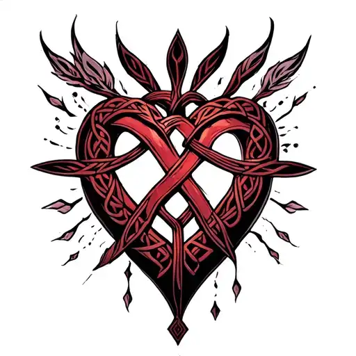 Central Chest Piece (8–12" wide)The Heart CodexA double infinity Celtic heart knot (∞ fused into ♥) made of three con tattoo design idea