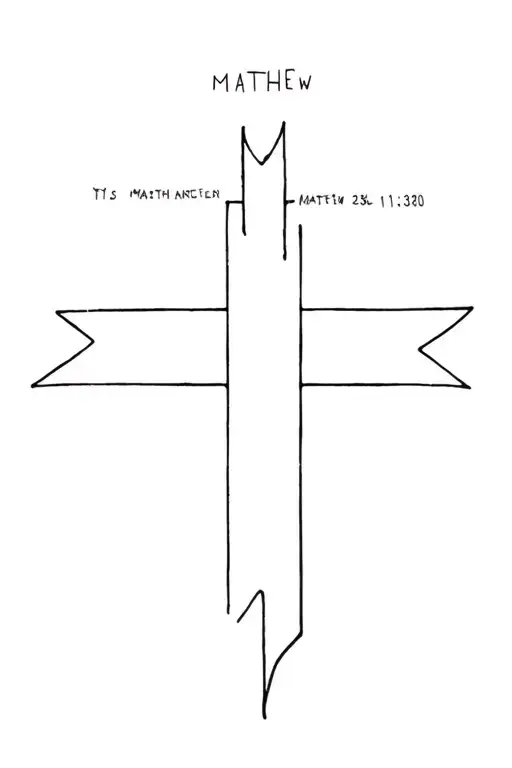 cross with Matthew 11 28:30 tattoo design idea