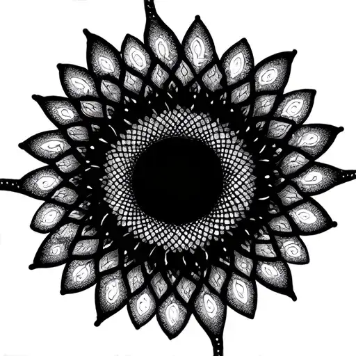 Create a dotwork mandala inspired by the elements of Umbanda tattoo design idea