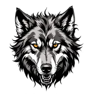 Demonic wolf tattoo design idea