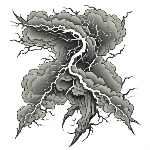 thunder and lightning tattoo design idea