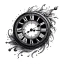 lines clock inside tattoo design idea