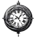 lines clock inside tattoo design idea