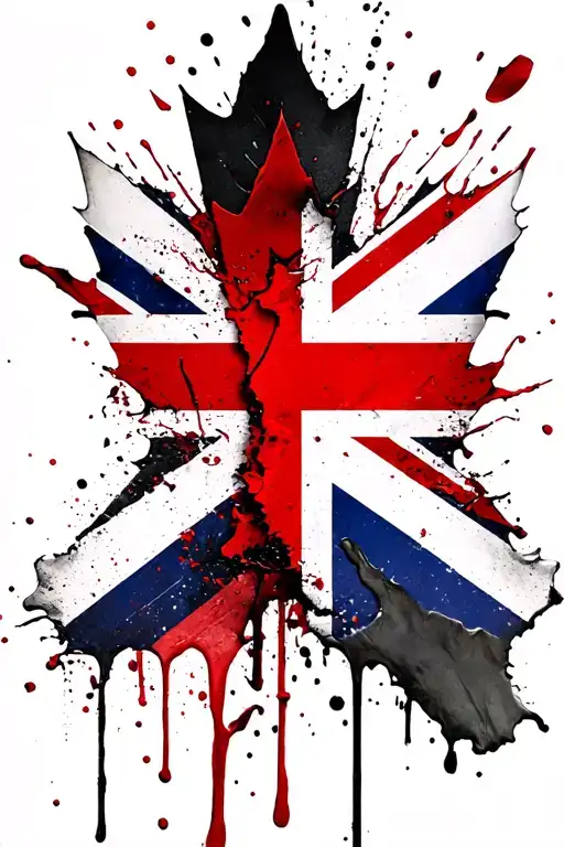 Canada and uk flag merged tattoo design idea