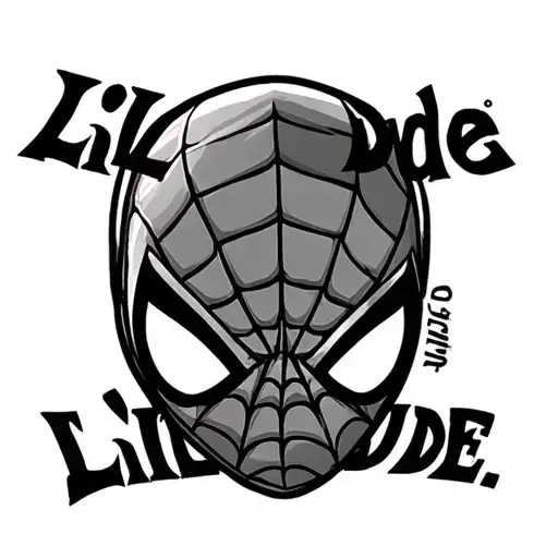 "Lil Dude" Spiderman Mask tattoo design idea