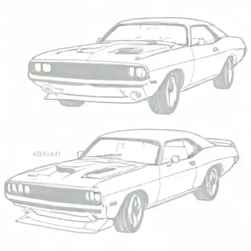 dodge challenger 1970 tattoo design idea