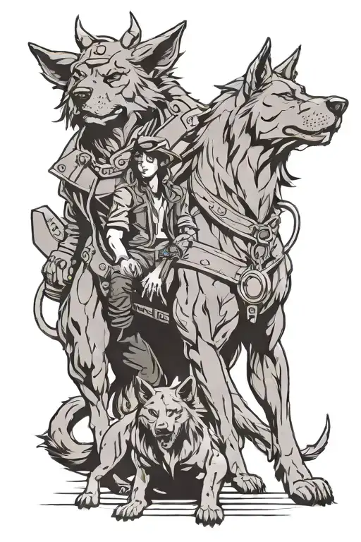 cerberus + vincent valentine cowboy bebop tattoo design idea