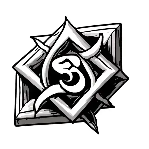 create a hexagram with om s inside on cube symbol intertwined tattoo design idea