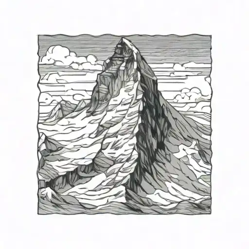 matterhorn mountain peak tattoo design idea