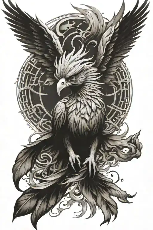 rebirth pheonix forearm men tattoo design idea