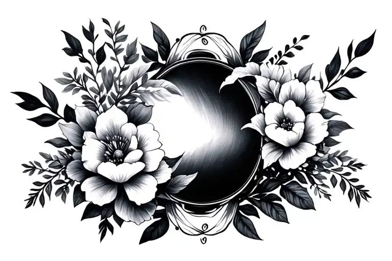 AHDIVAH Big and Bold Floral frame tattoo design idea