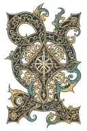 chi rho fractal pattern tattoo design idea