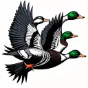 ducks flying tattoo design idea