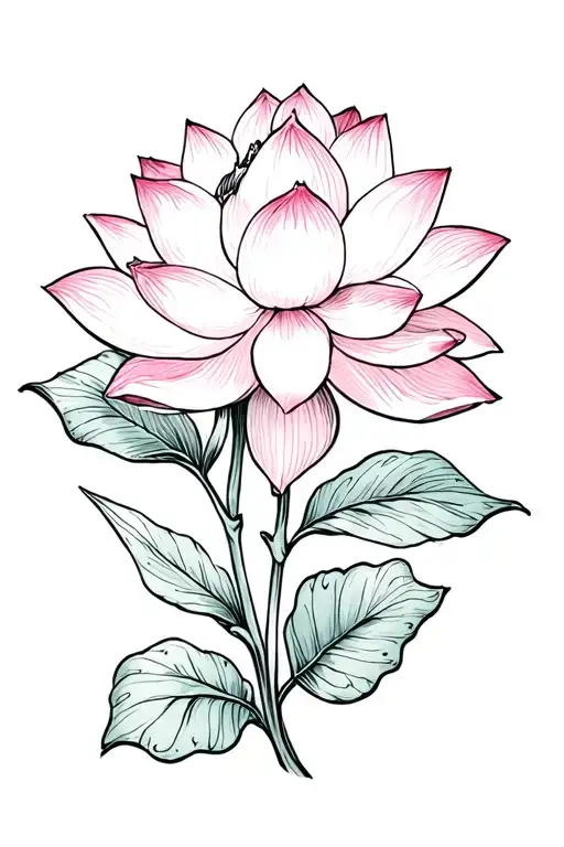 Tattoo Lotus flower and clover sheet tattoo design idea