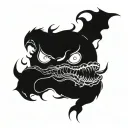 a leviathan god protecting tattoo design idea