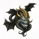 a leviathan god protecting tattoo design idea