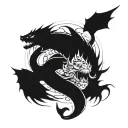 a leviathan god protecting tattoo design idea