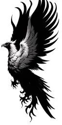 phoenix rising from the ashes tattoo design idea