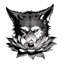 werewolf lotus tattoo design idea