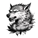 werewolf lotus tattoo design idea