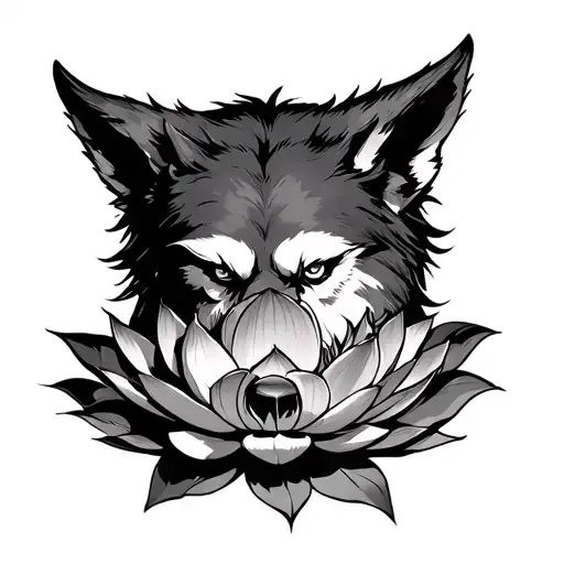 werewolf lotus tattoo design idea