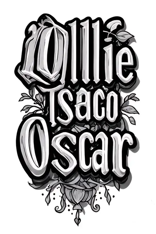 "Olllie Oscar" Kids names tattoo design tattoo design idea