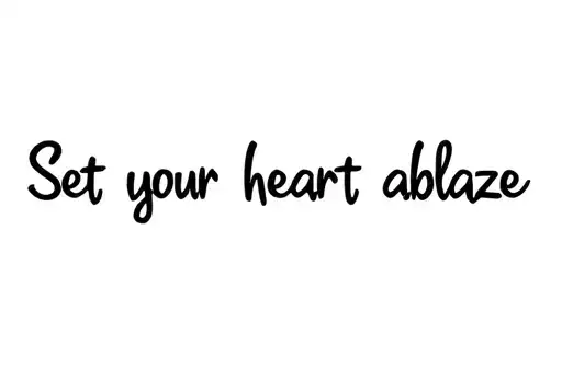 "Set your heart ablaze" tattoo design idea