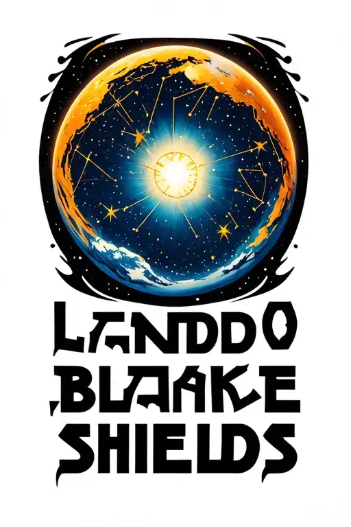 "Lando Blake Shields" Earth and Scorpio constellation stars tattoo design idea
