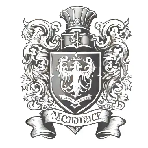 McCormick family crest with sin timore banner tattoo design idea