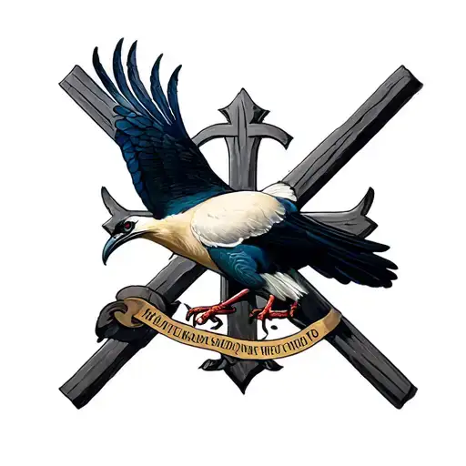 st George's cross with a wba throstle bird tattoo design idea