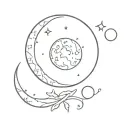 waxing gibbous moon phase next to waxing crescent moon tattoo design idea