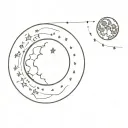 waxing gibbous moon phase next to waxing crescent moon tattoo design idea