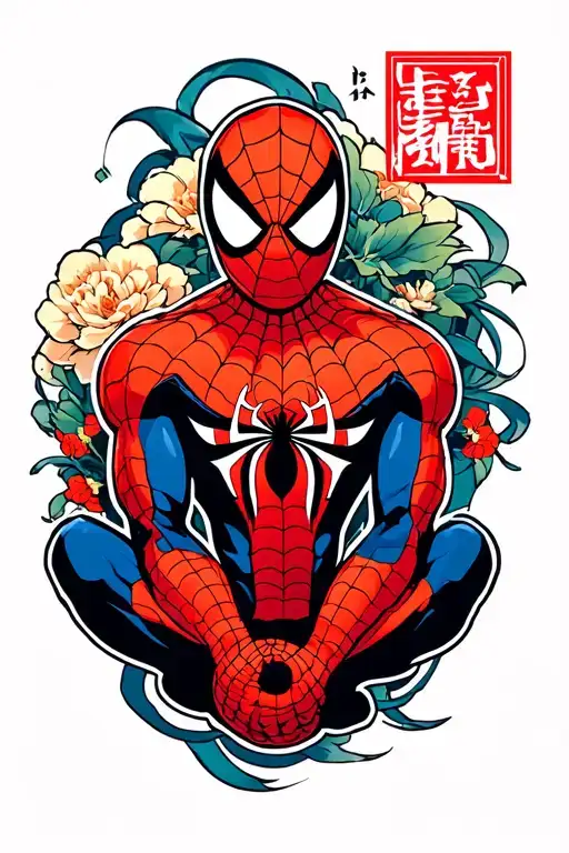 spiderman logo tattoo design idea