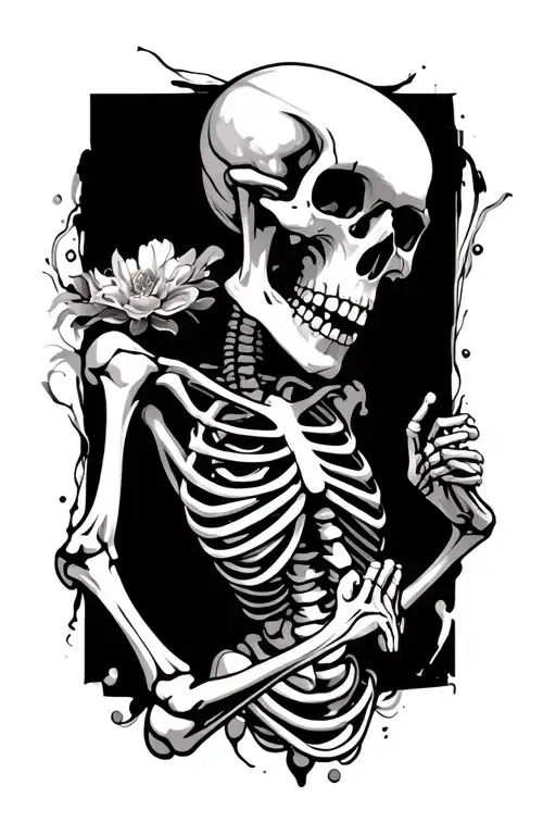 dancing skeleton tattoo design idea