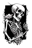 dancing skeleton tattoo design idea