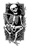 dancing skeleton tattoo design idea