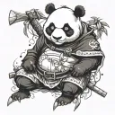 panda samurai tattoo design idea
