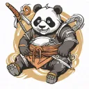 panda samurai tattoo design idea