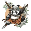 panda samurai tattoo design idea