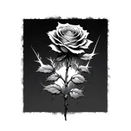 one rose with lighting coming out of stem wrapped around wrist minimalist design thorns on stem tattoo design idea