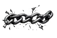 a broken and bent chain wrapped tattoo design idea