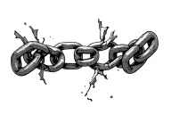 a broken and bent chain wrapped tattoo design idea