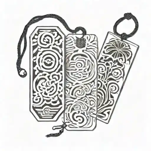 a japanese paper omamori charm tattoo design idea