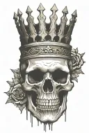 skull with simple crown with crosses tattoo design idea