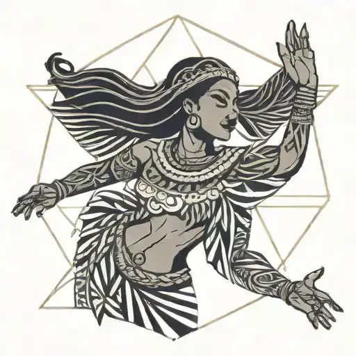 hula dancer tattoo design idea