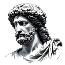 statue head Roman tattoo design idea