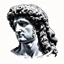 statue head Roman tattoo design idea