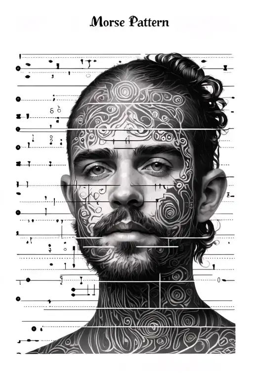 Morse code pattern tattoo design idea