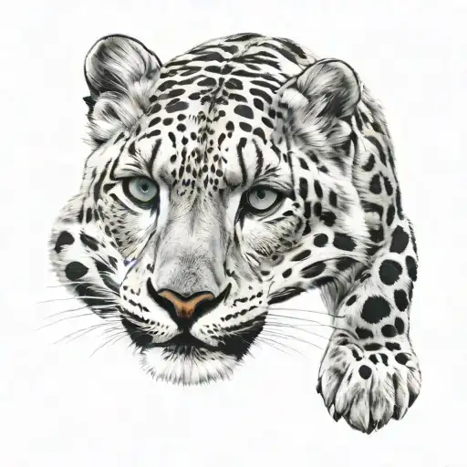 snow leopard tattoo design idea